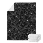 Black Cattleya Flower Pattern Print Blanket