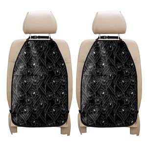 Black Cattleya Flower Pattern Print Car Seat Organizers