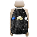 Black Cattleya Flower Pattern Print Car Seat Organizers