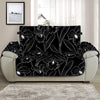 Black Cattleya Flower Pattern Print Half Sofa Protector