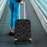 Black Cattleya Flower Pattern Print Luggage Cover