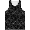 Black Cattleya Flower Pattern Print Men's Tank Top