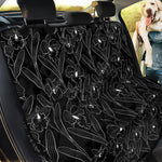 Black Cattleya Flower Pattern Print Pet Car Back Seat Cover