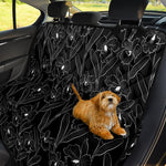 Black Cattleya Flower Pattern Print Pet Car Back Seat Cover