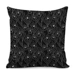 Black Cattleya Flower Pattern Print Pillow Cover