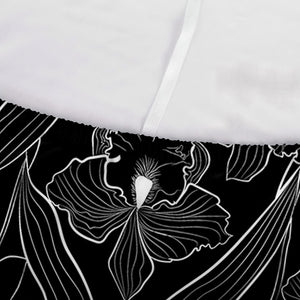 Black Cattleya Flower Pattern Print Sofa Cover