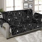 Black Cattleya Flower Pattern Print Sofa Protector