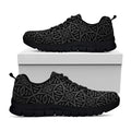 Black Celtic Symbol Pattern Print Black Running Shoes