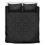 Black Celtic Symbol Pattern Print Duvet Cover Bedding Set