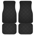 Black Celtic Symbol Pattern Print Front and Back Car Floor Mats