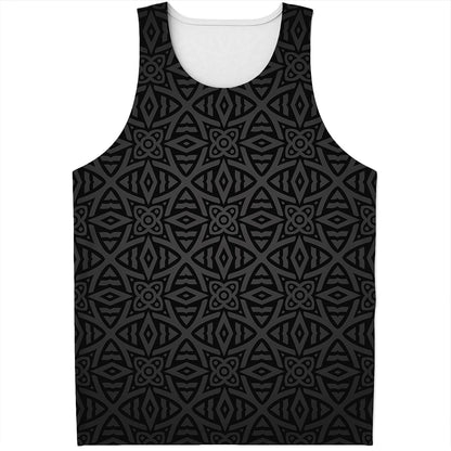 Black Celtic Symbol Pattern Print Men's Tank Top