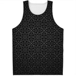 Black Celtic Symbol Pattern Print Men's Tank Top