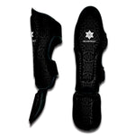 Black Celtic Symbol Pattern Print Muay Thai Shin Guard