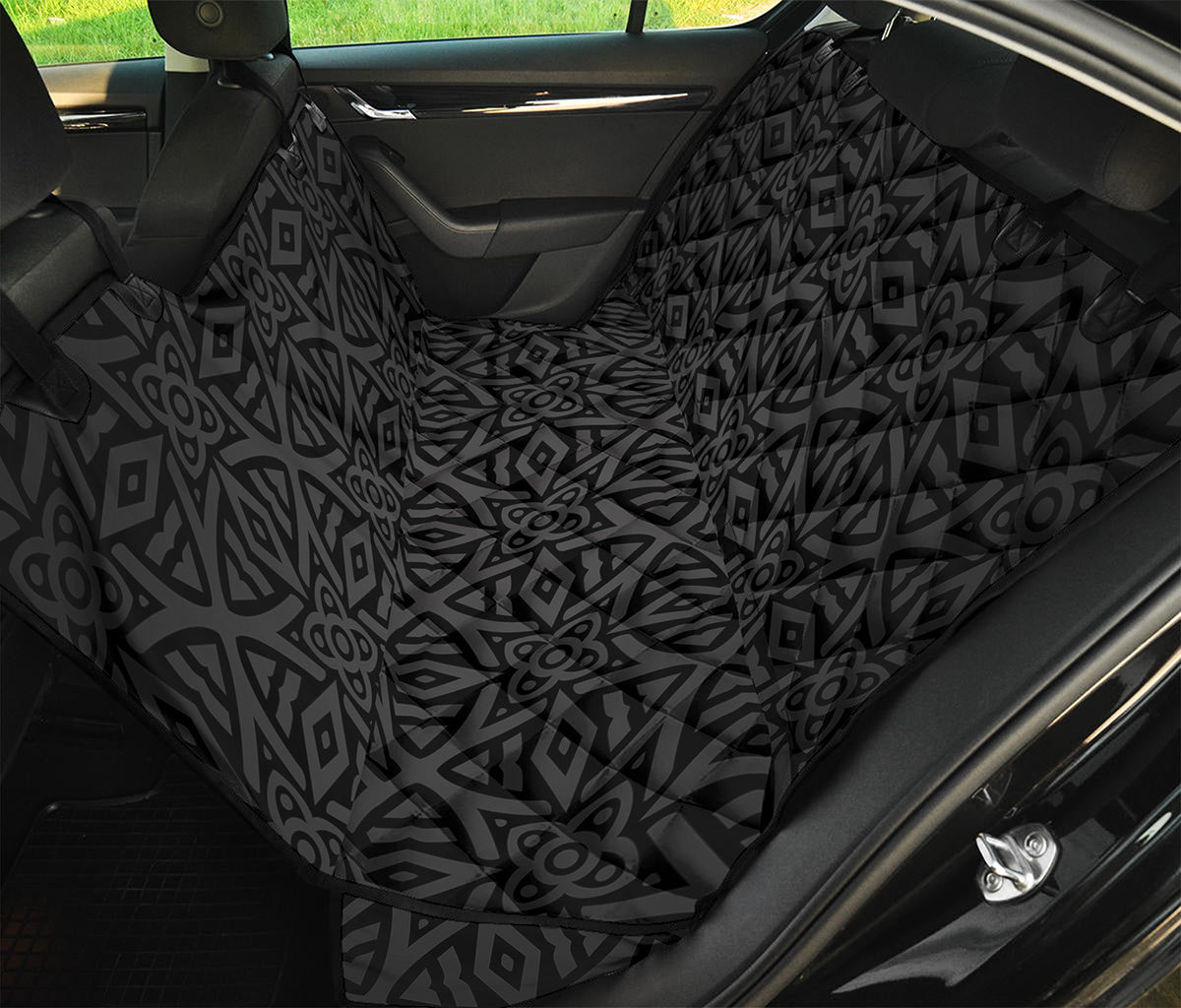 Black Celtic Symbol Pattern Print Pet Car Back Seat Cover