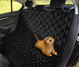 Black Celtic Symbol Pattern Print Pet Car Back Seat Cover