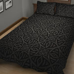 Black Celtic Symbol Pattern Print Quilt Bed Set