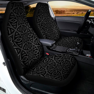 Black Celtic Symbol Pattern Print Universal Fit Car Seat Covers