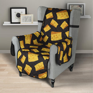 Black Cheese And Holes Pattern Print Armchair Protector