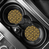 Black Cheese And Holes Pattern Print Car Coasters