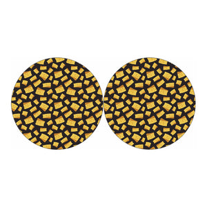 Black Cheese And Holes Pattern Print Car Coasters