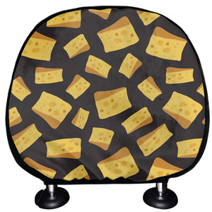 Black Cheese And Holes Pattern Print Car Headrest Covers