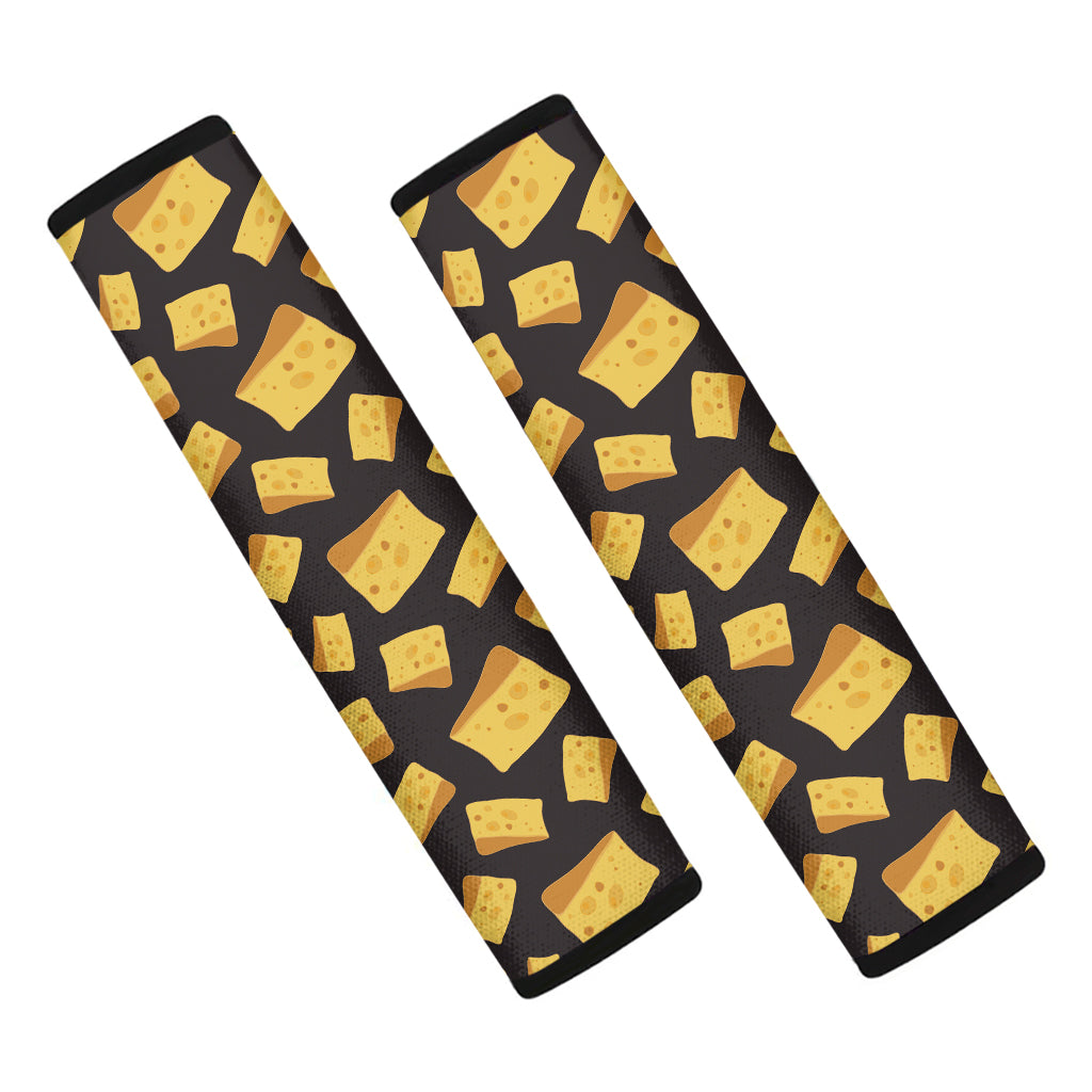 Black Cheese And Holes Pattern Print Car Seat Belt Covers