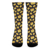 Black Cheese And Holes Pattern Print Crew Socks