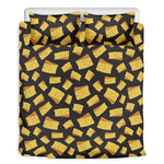 Black Cheese And Holes Pattern Print Duvet Cover Bedding Set
