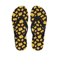 Black Cheese And Holes Pattern Print Flip Flops