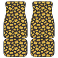 Black Cheese And Holes Pattern Print Front and Back Car Floor Mats