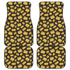 Black Cheese And Holes Pattern Print Front and Back Car Floor Mats