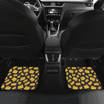 Black Cheese And Holes Pattern Print Front and Back Car Floor Mats