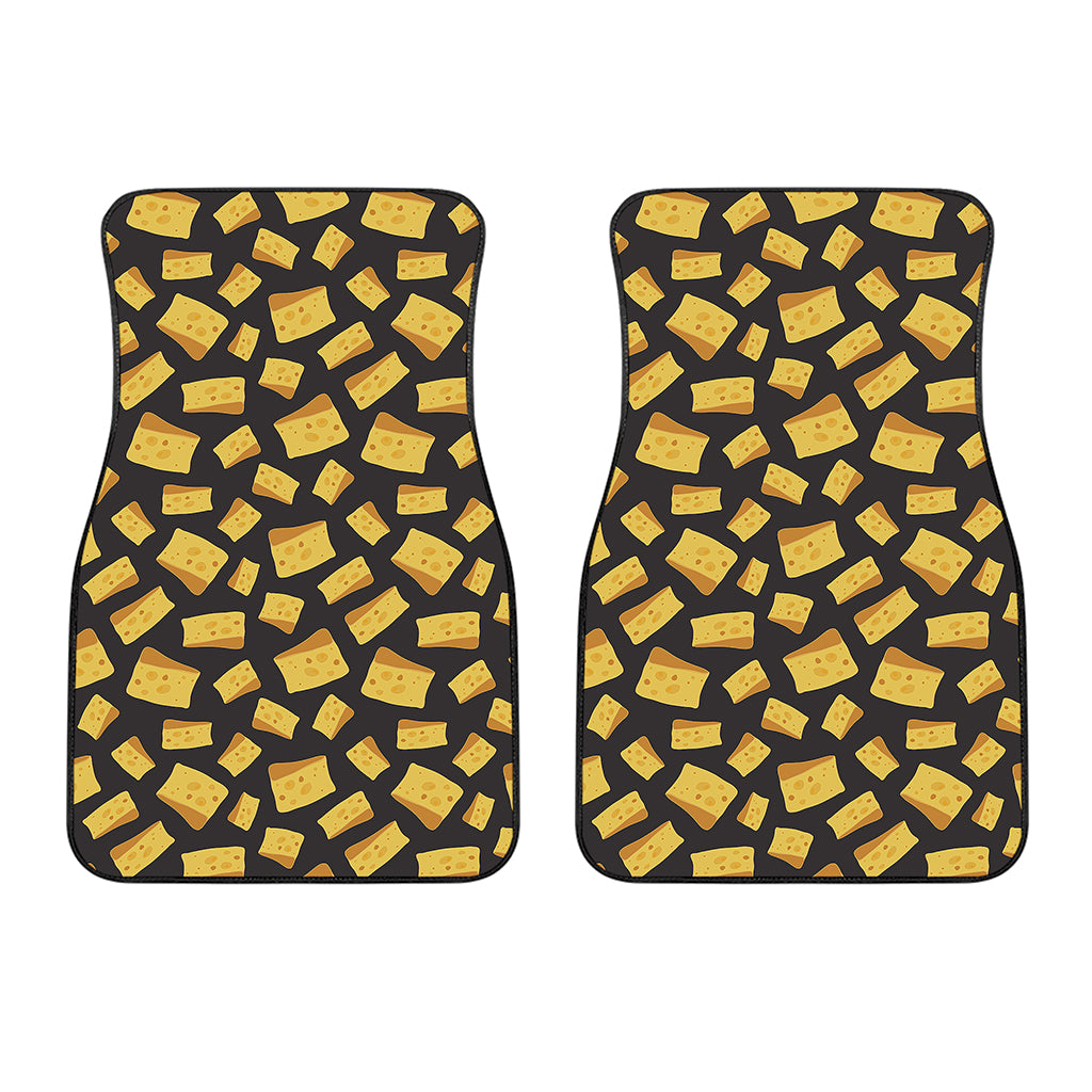 Black Cheese And Holes Pattern Print Front Car Floor Mats