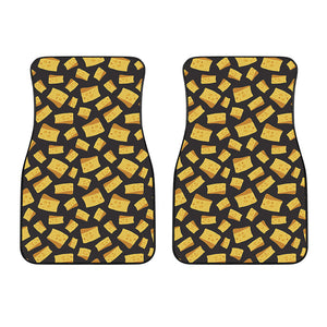 Black Cheese And Holes Pattern Print Front Car Floor Mats