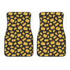 Black Cheese And Holes Pattern Print Front Car Floor Mats