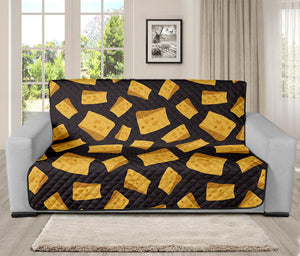 Black Cheese And Holes Pattern Print Futon Protector