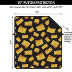 Black Cheese And Holes Pattern Print Futon Protector