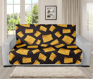 Black Cheese And Holes Pattern Print Futon Protector