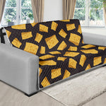 Black Cheese And Holes Pattern Print Futon Protector