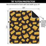 Black Cheese And Holes Pattern Print Futon Protector