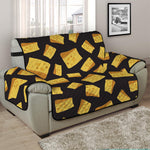 Black Cheese And Holes Pattern Print Half Sofa Protector