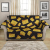 Black Cheese And Holes Pattern Print Loveseat Protector