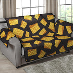 Black Cheese And Holes Pattern Print Loveseat Protector