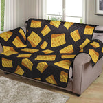 Black Cheese And Holes Pattern Print Loveseat Protector