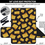 Black Cheese And Holes Pattern Print Loveseat Protector