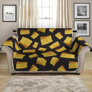 Black Cheese And Holes Pattern Print Loveseat Protector