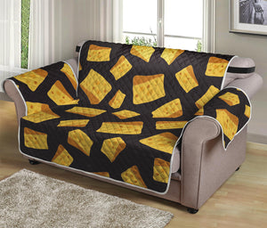 Black Cheese And Holes Pattern Print Loveseat Protector