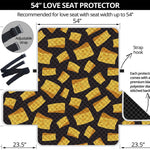 Black Cheese And Holes Pattern Print Loveseat Protector