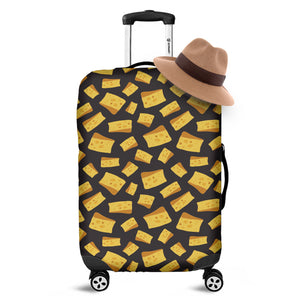 Black Cheese And Holes Pattern Print Luggage Cover