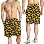 Black Cheese And Holes Pattern Print Men's Shorts